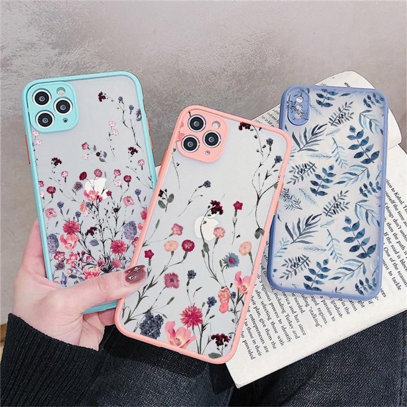 Flower Painted Cute Phone Cases For iPhone X XS MAX XR 6s 7 8 Plus SE 2 12 11 pro MAX - Touchy Style .