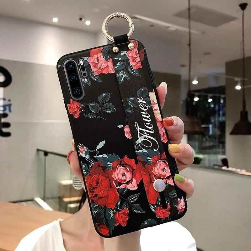 Flowers Black Cute Phone Cases For Huawei P20 Lite P30 P40 Pro Lite Mate 20 30 Pro Lite Nova 5t Honor 20 30 Pro - Touchy Style .