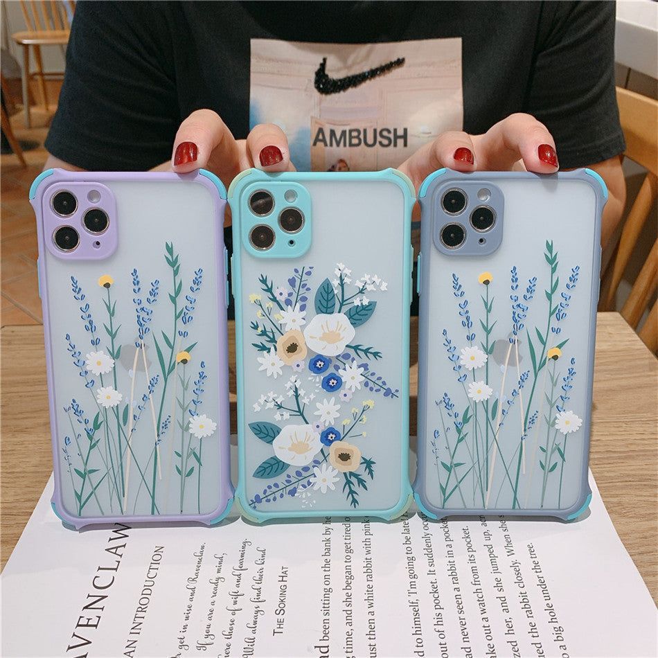 Flowers Leaf Cute Phone Cases For iPhone 13 Pro Max 11 12 Pro Max XR XS Max 6 7 8 Plus X - Touchy Style .
