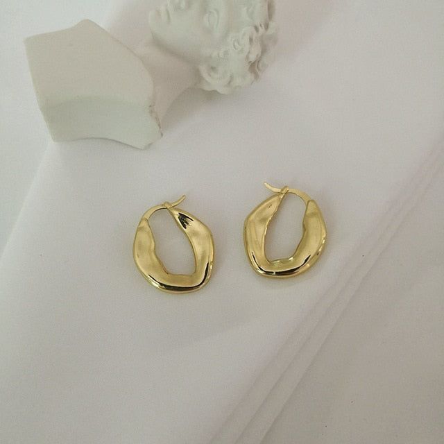 French Chunky Hoops Geometrical Earrings Charm Jewelry POS0443 - Touchy Style .