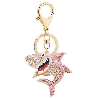 Full Rhinestone Shark Unique Key Chain - C5201 - Touchy Style
