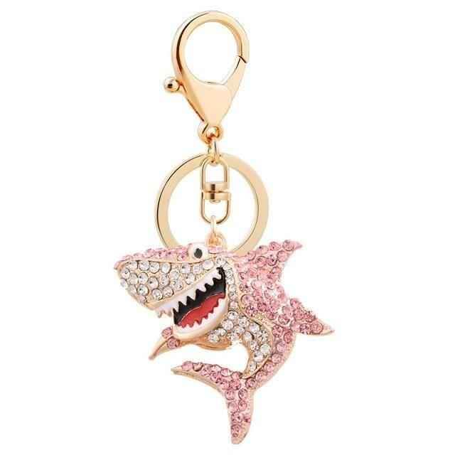Full Rhinestone Shark Unique Key Chain - C5201 - Touchy Style
