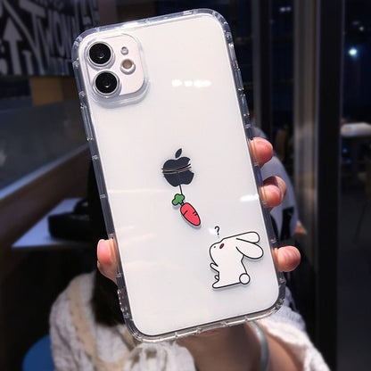 Funny Cartoon Transparent Cute Phone Cases For iPhone 14 13 Pro Max 12 Mini 11 X XS XR 7 8 Plus - Touchy Style .