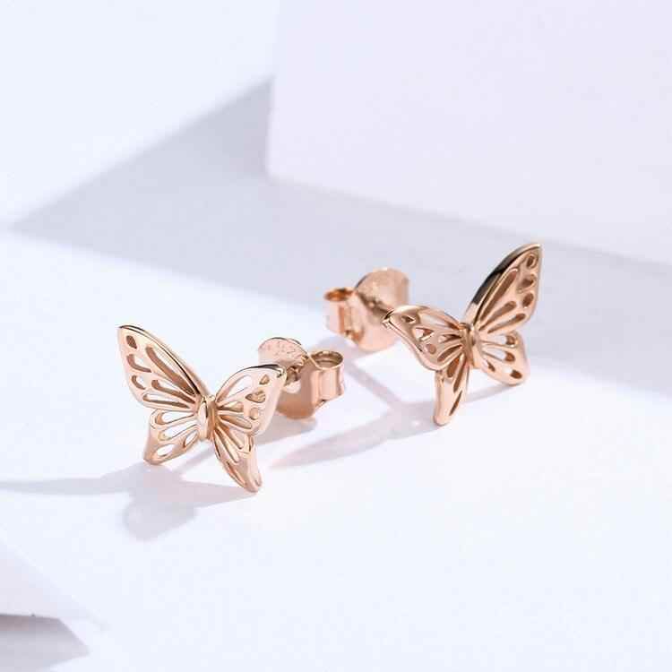 GC240 Butterfly Dream Stud Earrings - 925 Sterling Silver Charm Jewelry - Touchy Style