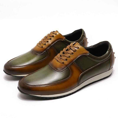 Genuine Leather Oxford Street Style Sneakers Men&