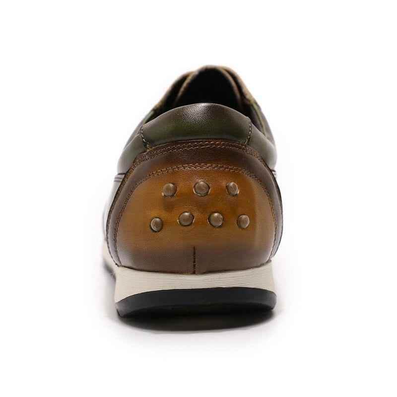 Genuine Leather Oxford Street Style Sneakers Men&