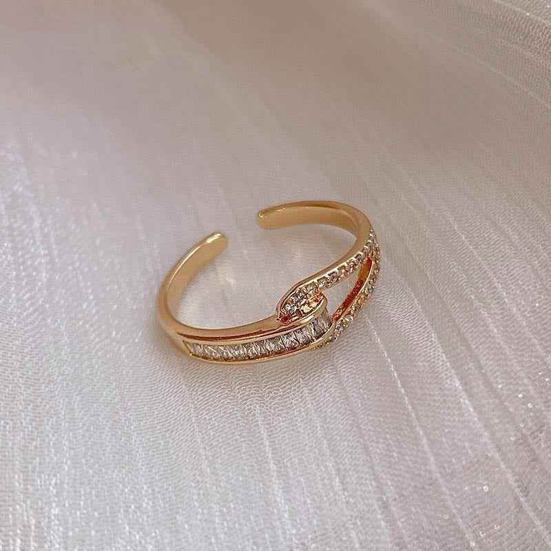 Geometric Golden Open Finger Rings Charm Jewelry XYS1158 - Touchy Style