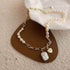 Geometric Natural Pearl Pendant Necklace Charm Jewelry RC407 - Touchy Style