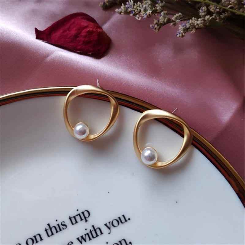 Geometric Small Mini Pearl Earrings Charm Jewelry KIOS0458 - Touchy Style
