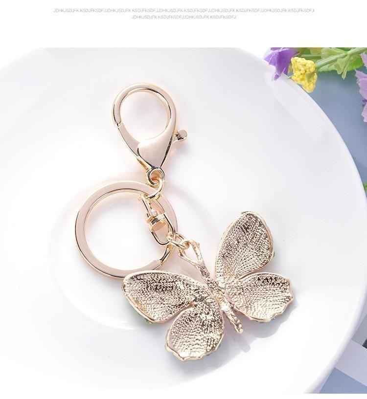 Glittering Full Rhinestone Butterfly Unique Key Chain - C5198 - Touchy Style