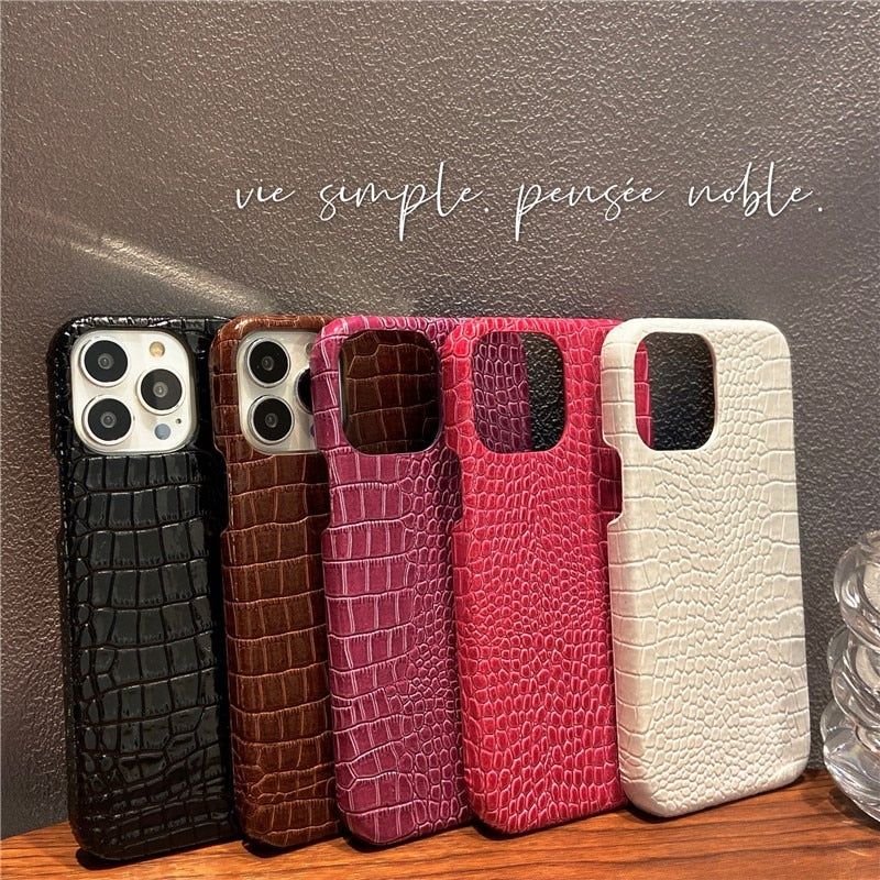 Glossy Leather Soft Cute Phone Cases For iPhone 14 11 12 13 Pro Max 7 8 Plus Xr X Xs SE 2 - Touchy Style .