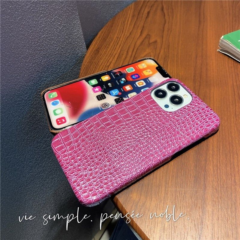 Glossy Leather Soft Cute Phone Cases For iPhone 14 11 12 13 Pro Max 7 8 Plus Xr X Xs SE 2 - Touchy Style .