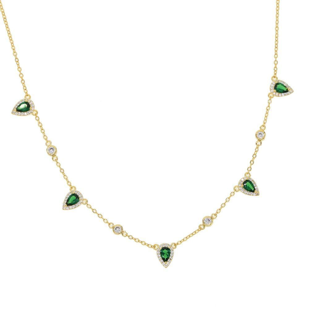 Buy Black Green Stone Necklace | Gold Plated – PALMONAS