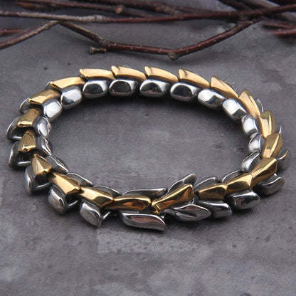 Golden Silver Ouroboros Fashion Stainless Steel Bracelets Charm Jewelry BCJNVS32 For Men&