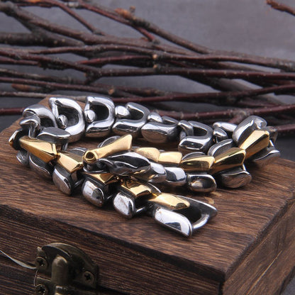 Golden Silver Ouroboros Fashion Stainless Steel Bracelets Charm Jewelry BCJNVS32 For Men&
