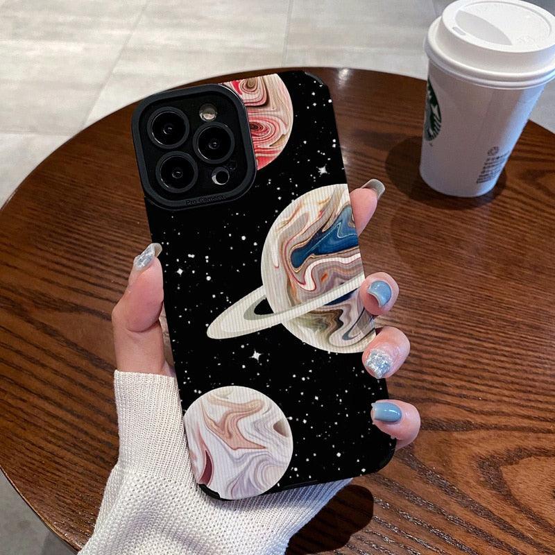 Gorgeous Planet and Stars Cute Phone Case for iPhone 11, 12, 13, 14 Pro Max, XR, XS Max, 7, 8 Plus: A Stunning Cover - Touchy Style .