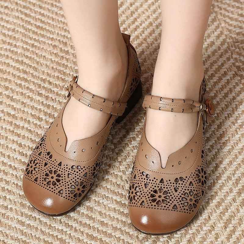 GQ224 Fashion Pumps - Hollow Soft Leather Casual Shoes - Touchy Style