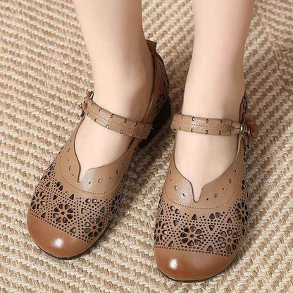 GQ224 Fashion Pumps - Hollow Soft Leather Casual Shoes - Touchy Style
