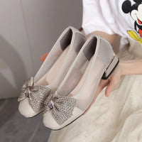 GR317 Mesh Sandals: Women's Square Heels Pumps Casual Shoes - Touchy Style .