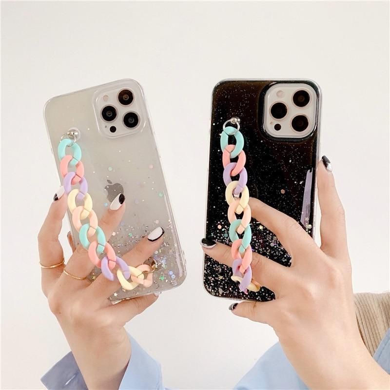 Gradient Glitter Rainbow Cute Phone Case For iPhone 11 12 Pro Max 12 Mini XS Max X XR 8 7 Plus - Touchy Style .