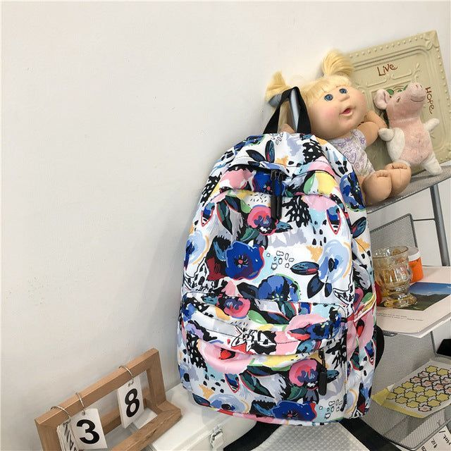 Graffiti Flowers College Fashion Cool Backpacks JN57 Schoolbag - Touchy Style .