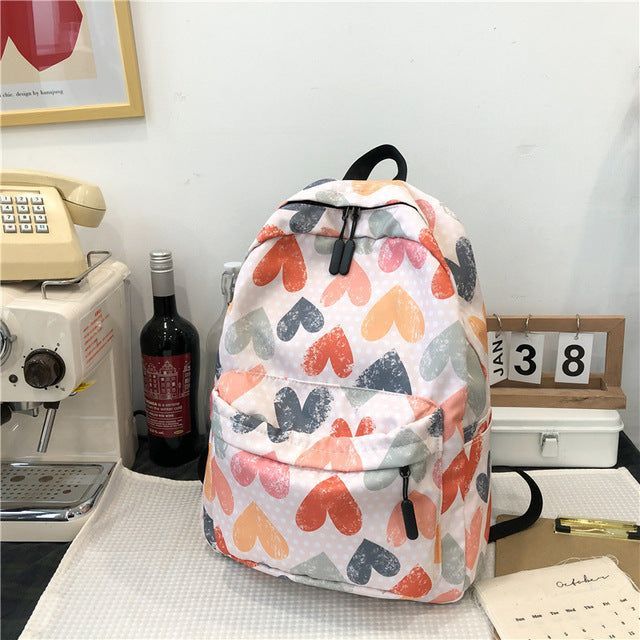 Graffiti Hearts College Fashion Cool Backpacks JN55 For Teenage Schoolbag - Touchy Style .