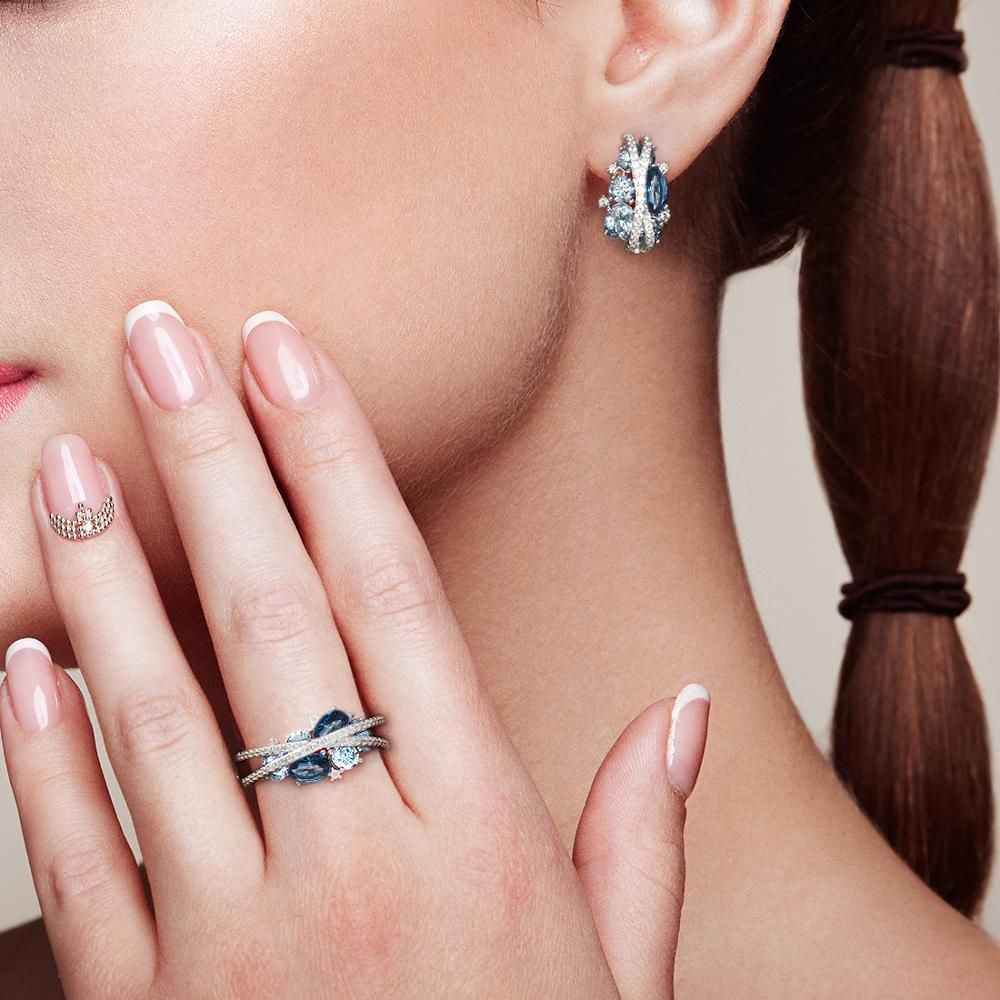 GZ258 - Shimmering Blue Spinel 925 Sterling Silver Ring - Charm Jewelry - Touchy Style