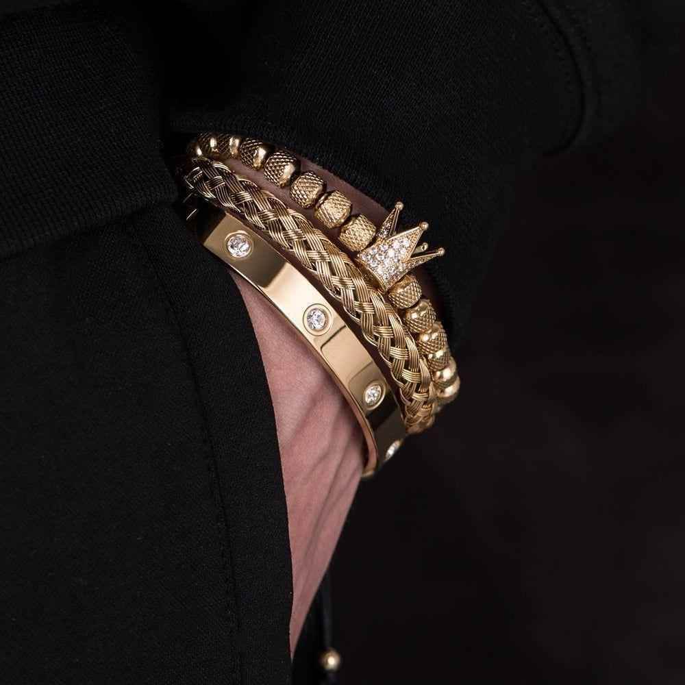 Handmade Bracelet Charm Jewelry AOS41 Stainless Steel Crystals Bangles - Touchy Style