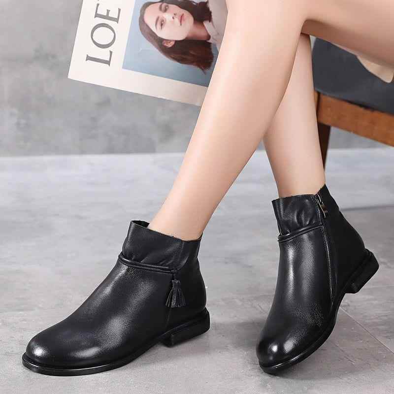 Handmade Leather Ankle Boots GCSV13 - Soft Women&