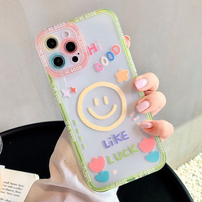 Happy Faces Transparent Cute Phone Cases For Huawei P30 P50 P20 P40 Honor 50 20 10 Nova 9 5t 8 Pro Mate 20 Lite - Touchy Style .