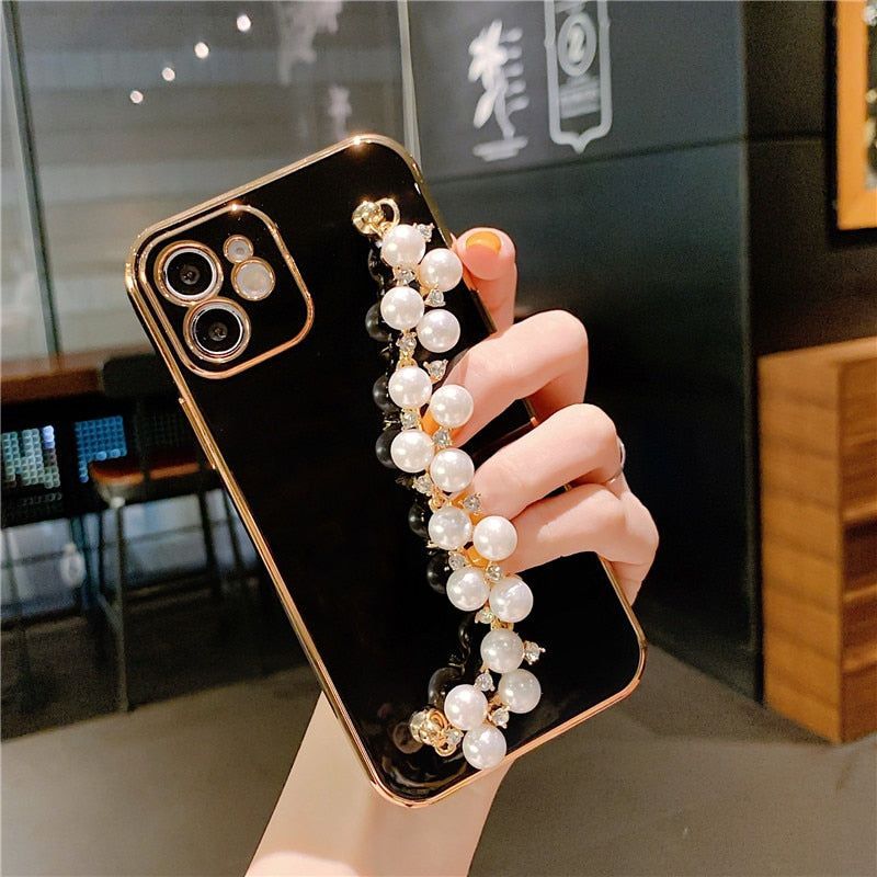 Heart Pearl Pattern Cute Phone Cases For iPhone 13 11 12 Pro Max XS X XR 7 8 Plus mini SE 2020 - Touchy Style .