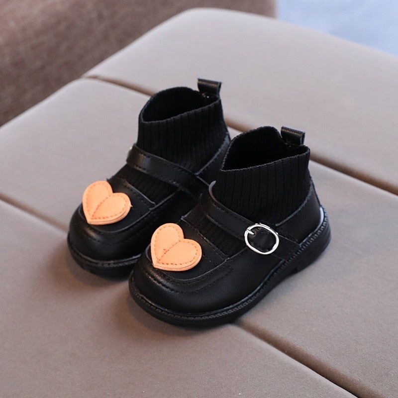 Heart-shape Knitted Sock Boots Toddler Children Girl Casual Shoes RB1158 - Touchy Style .