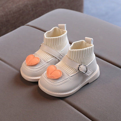 Heart-shape Knitted Sock Boots Toddler Children Girl Casual Shoes RB1158 - Touchy Style .