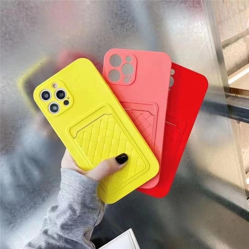 iPhone Cute Phone Cases For iPhone 11 12 Pro Max X XR XS Max 7 8 6s Plus SE 2020 Weave Card Slot Pattern - Touchy Style .