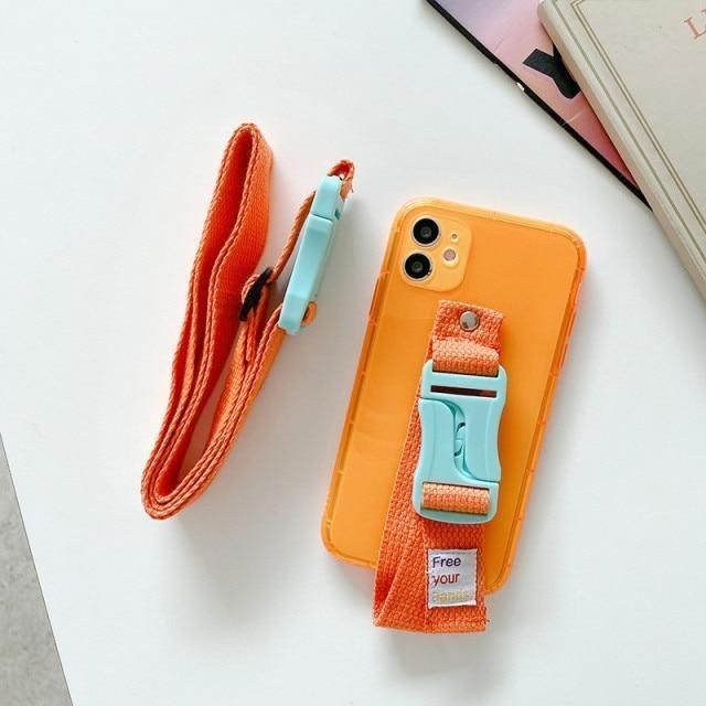 iPhone Cute Phone Cases For iPhone 12 Pro Max Mini 11 Pro Max X XS Max XR 7 8 Plus SE 2020 Fluorescence Lanyard Pattern - Touchy Style .