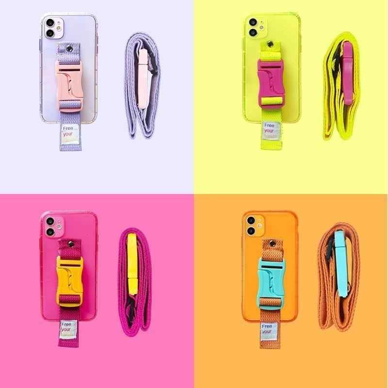 iPhone Cute Phone Cases For iPhone 12 Pro Max Mini 11 Pro Max X XS Max XR 7 8 Plus SE 2020 Fluorescence Lanyard Pattern - Touchy Style .