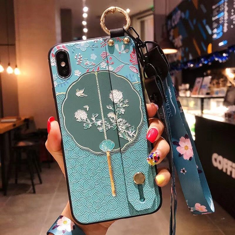 iPhone Cute Phone Cases Holder For iPhone 11 12 Pro Max X Xs Max XR 7 8 Plus SE Chinese Pattern - Touchy Style .