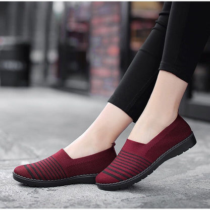 Knitted Mesh Breathable Flats Loafers Women&