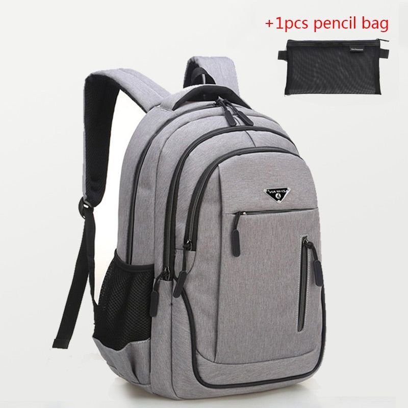 Multifunctional Bagpack Backpacks Oxford Black Solid High School Bags Teen  College Student Back Pack Big Capacity Men Backpack