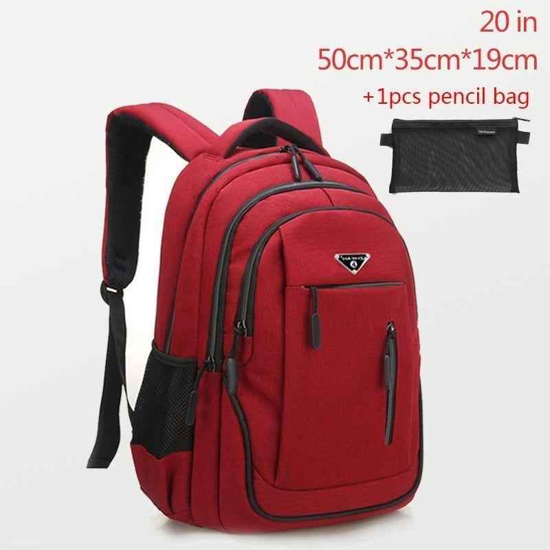 Large Capacity Cool Backpack Unisex Laptop Oxford Solid Big High School Bags UCBMOS11 - Touchy Style