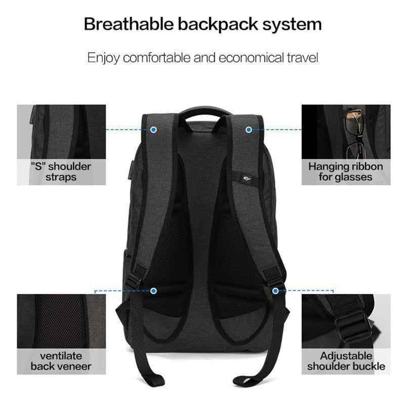 Large Capacity Cool Backpacks S01 Laptop Daypack Bookbag With USB Charging - Touchy Style .