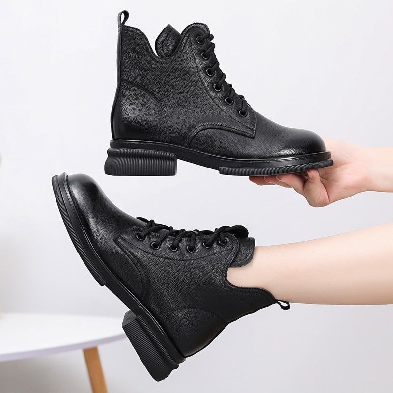 Leather Ankle Boot GCSPO06 - Stylish Women&