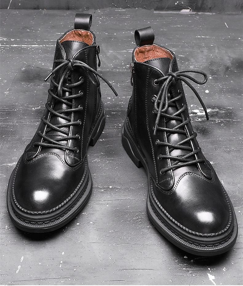 Leather Ankle Boots Business Men&