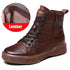 Leather Ankle Boots Lace-Up Handmade Soft Women&