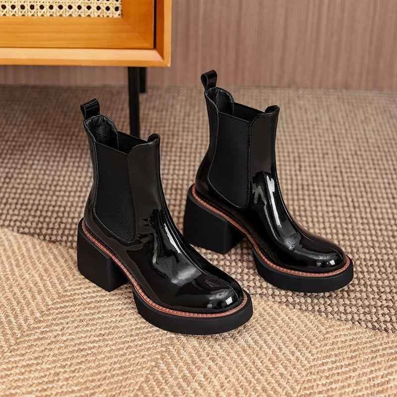 Leather Ankle Boots Women&