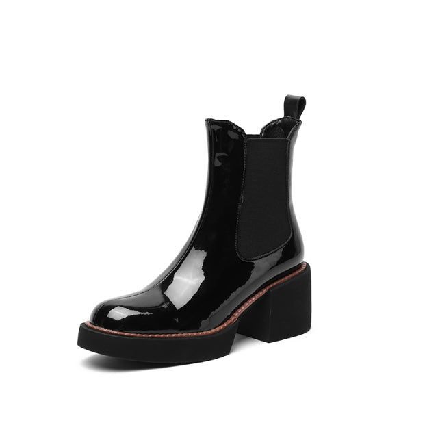 Leather Ankle Boots Women&