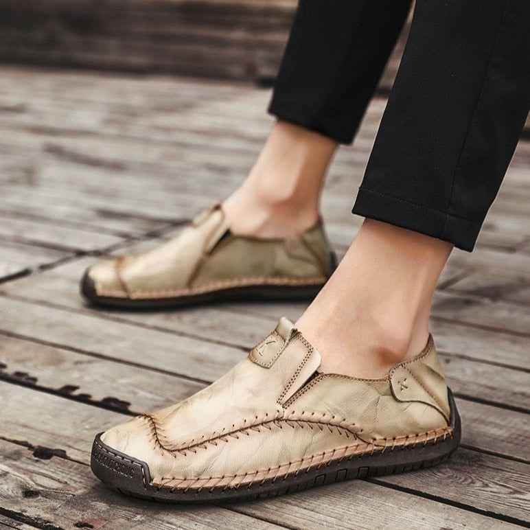 Leather Boat Fashion Loafers Men&