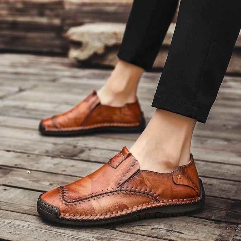 Leather Boat Fashion Loafers Men&