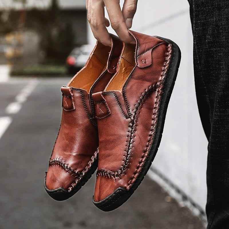 Leather Boat Fashion Loafers Men&