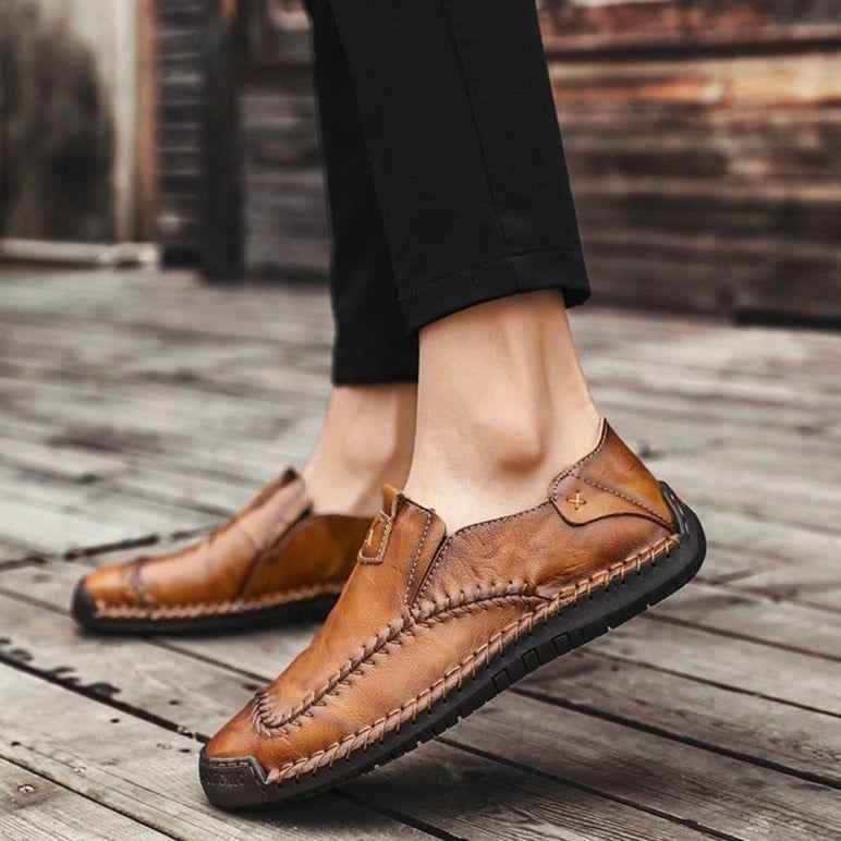 Leather Boat Fashion Loafers Men&